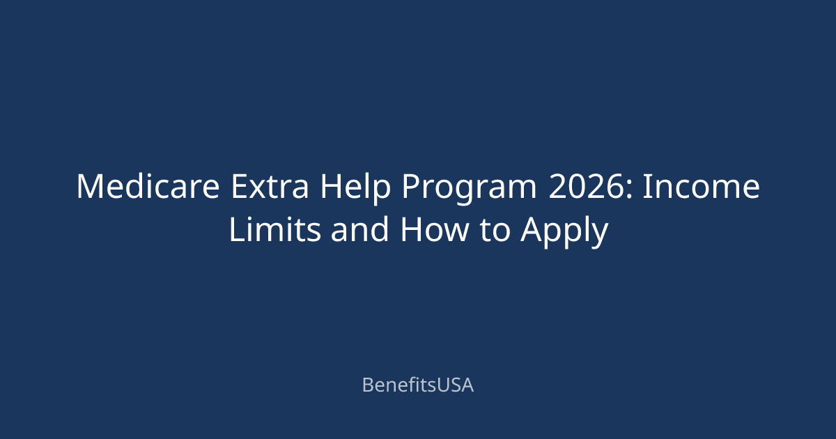 Medicare Extra Help Program 2026: Income Limits and How to Apply ...