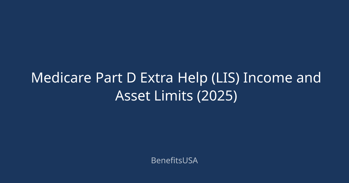 Medicare Part D Extra Help (LIS) Income and Asset Limits (2025 ...