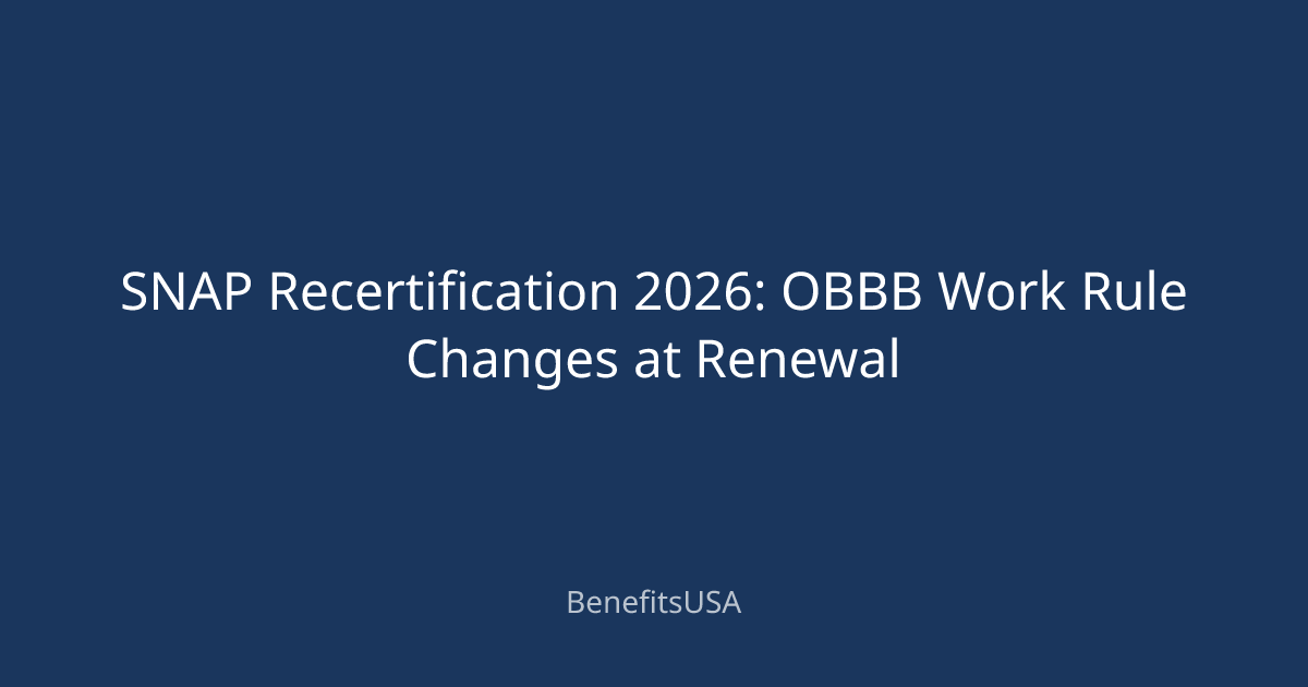 SNAP Recertification 2026: OBBB Work Rule Changes at Renewal ...