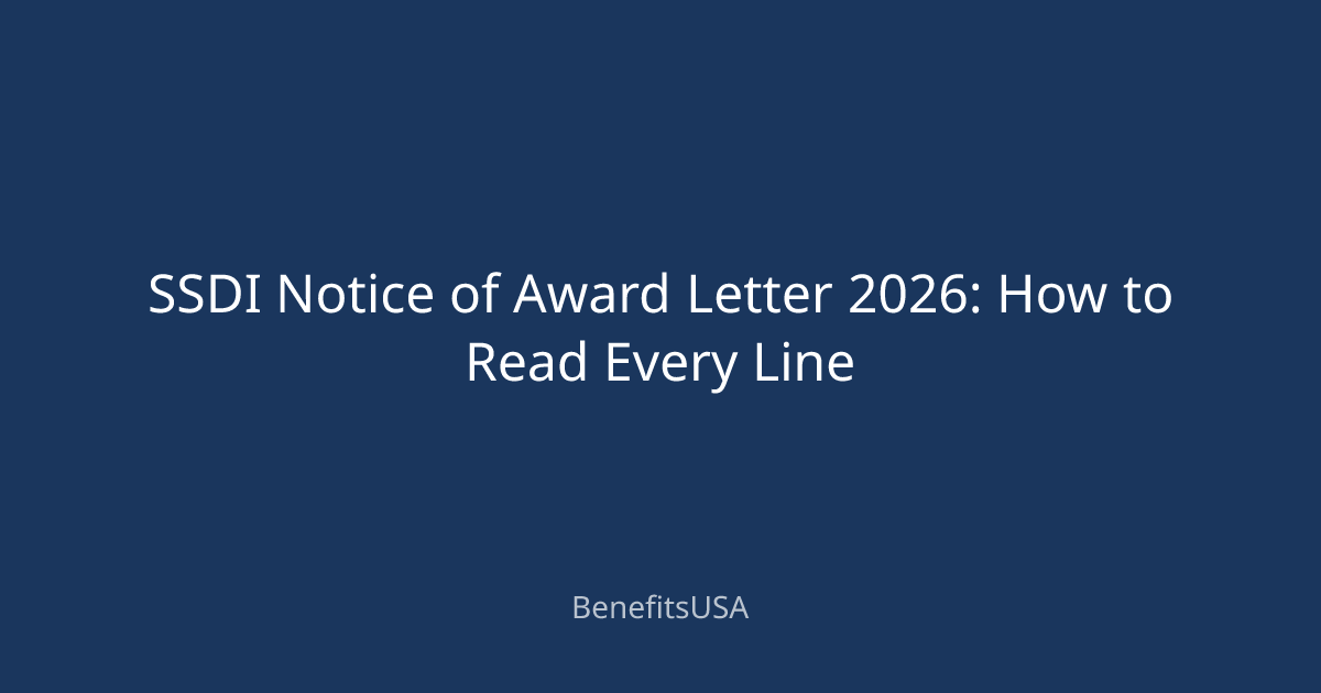 SSDI Notice of Award Letter 2026: How to Read Every Line | BenefitsUSA Blog