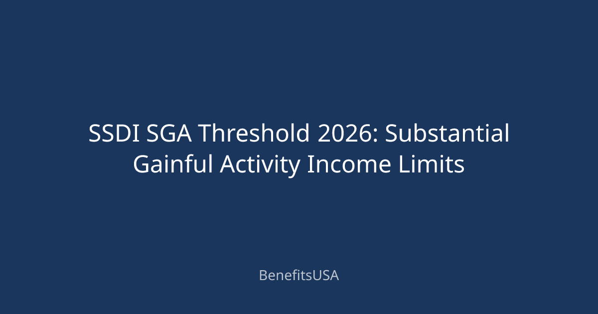SSDI SGA Threshold 2026: Substantial Gainful Activity Income Limits ...