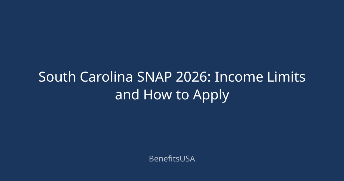 South Carolina SNAP 2026: Income Limits and How to Apply | BenefitsUSA Blog