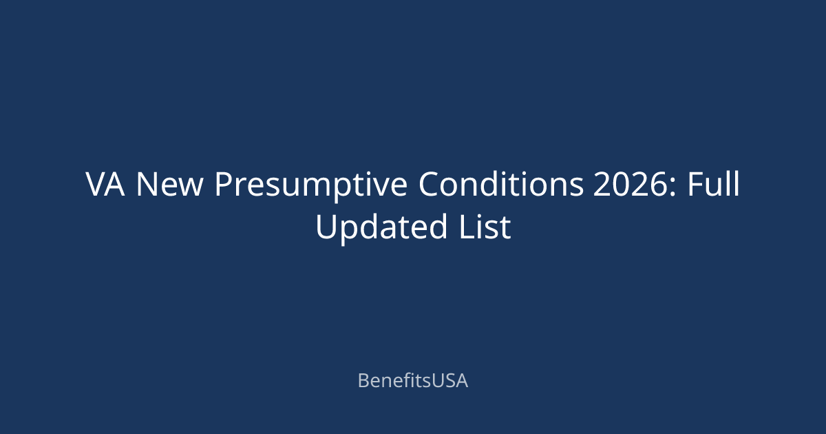 VA New Presumptive Conditions 2026 Full Updated List BenefitsUSA Blog — free download