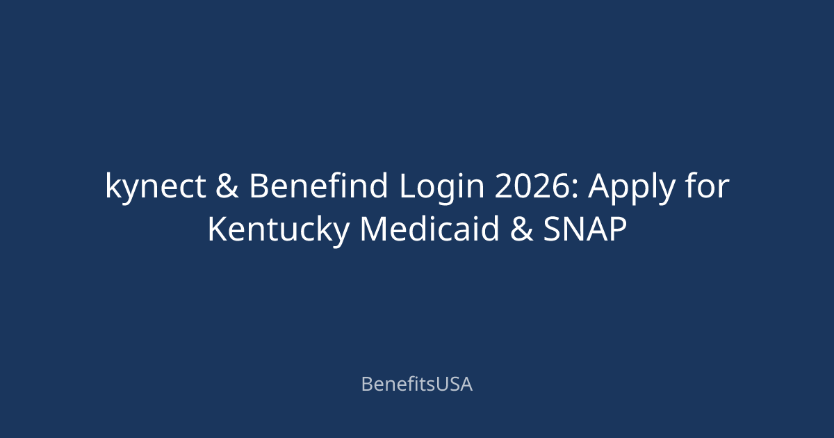 kynect & Benefind Login 2026: Apply for Kentucky Medicaid & SNAP ...